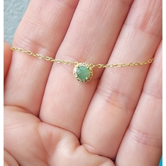 New Rachel Zoe Lab Created Emerald Necklace - Picture 4 of 6